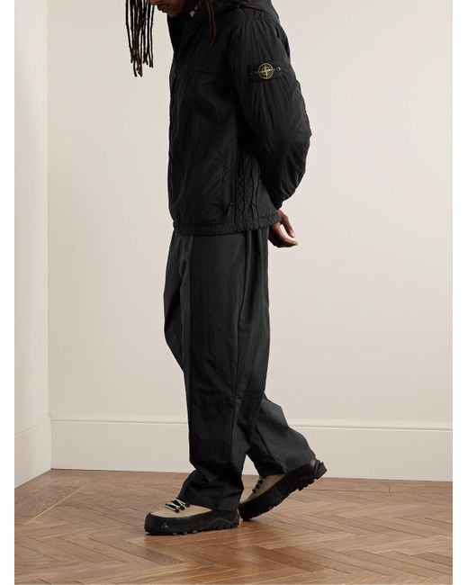 Stone island outlet nylon hooded jacket
