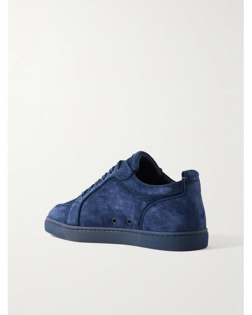 Christian Louboutin Blue Rantulow Orlato Grosgrain-Trimmed Suede Sneakers for men