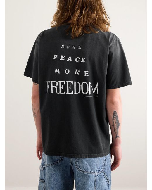 T-shirt in jersey di cotone con stampa More Peace di One Of These Days in Black da Uomo