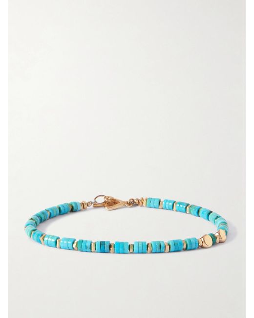 Bracciale Con Finitura Oro E Turchesi Sovereign di Peyote Bird in Blue da Uomo