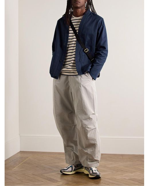 NN07 Blue Yuki 1803 Garment-dyed Organic Cotton-blend Shirt Jacket for men