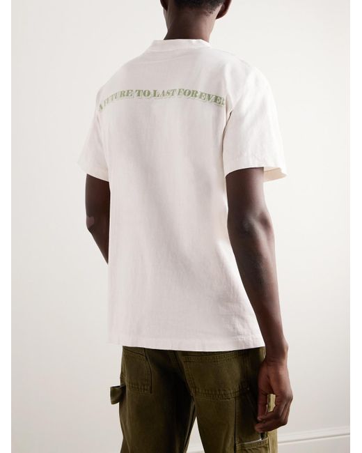 T-shirt in jersey di cotone con stampa A Future To Last Forever di SAINT Mxxxxxx in Natural da Uomo