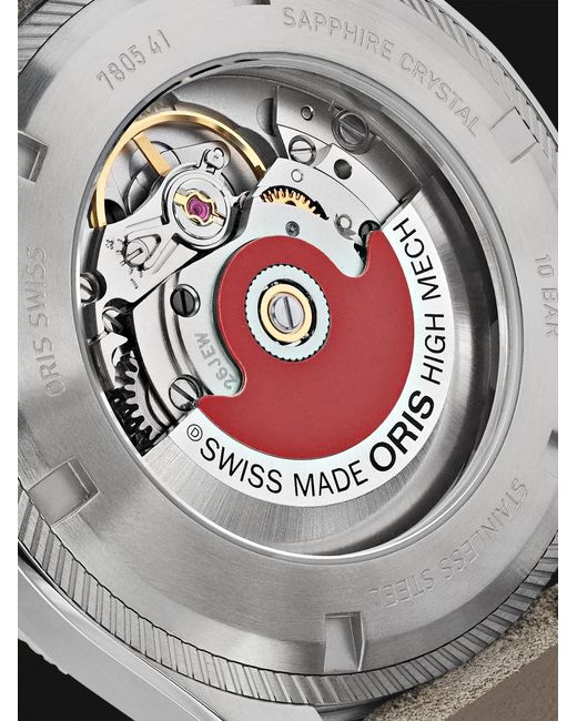 Oris Black Propilot Date Automatic 41Mm Stainless Steel And Leather Watch, Ref. No.01 733 7805 4163-07 6 20 15Lc for men