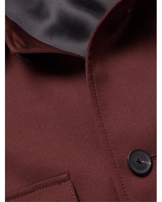 Mr P. Red Wool-Twill Overshirt for men