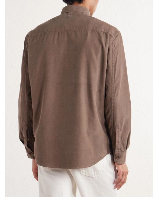 Canali Brown Cotton-Corduroy Shirt for men