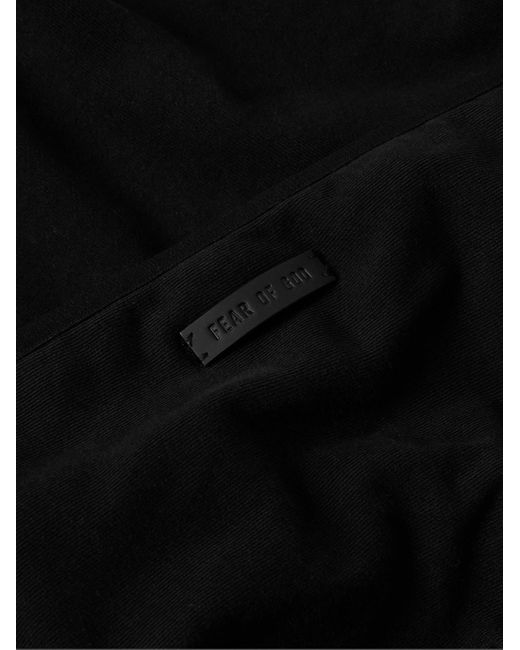 Fear Of God Black Logo-appliquéd Cotton-jersey Hoodie for men