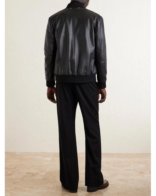 Paul Smith Black Leather Bomber Jacket for men