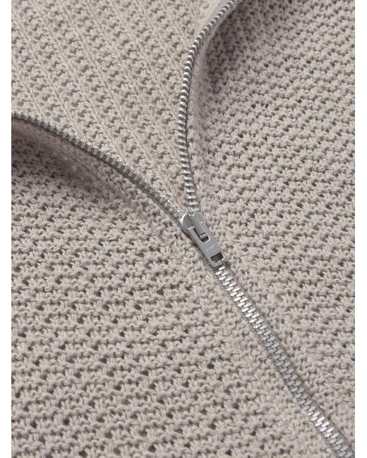 Our Legacy White Shrunken Open-knit Cotton Zip-up Sweater for men