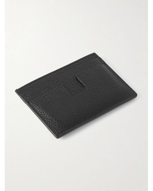 Tom Ford Black Full-Grain Leather Cardholder for men