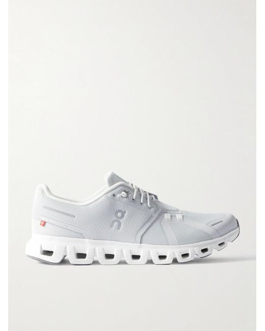 On Shoes White Cloud 6 Rubber-trimmed Mesh Slip- Sneakers for men