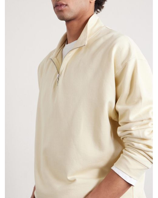 Auralee Natural Cotton Half-Zip Sweatshirt for men