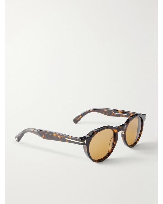 Tom Ford Natural Thomas-02 Round-Frame Acetate Sunglasses for men