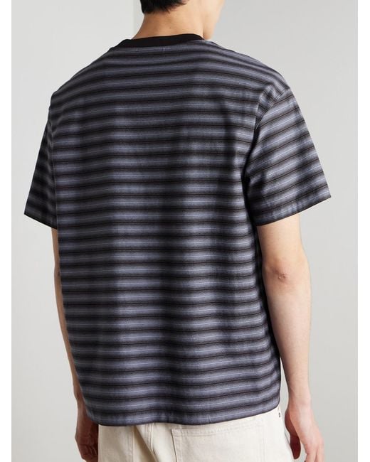 NN07 Blue Lionel 30017 Striped Cotton-Jacquard T-Shirt for men