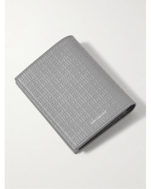 Givenchy Gray Appliquéd Logo-embossed Leather Bilfold Cardholder for men