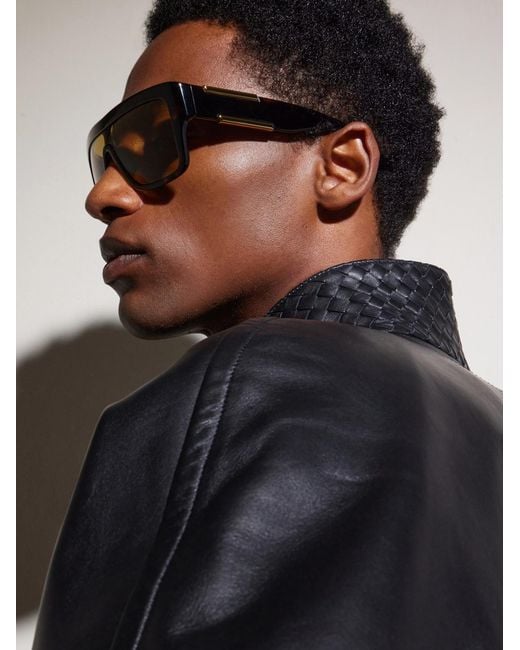 Bottega Veneta Black Aviator-style Acetate Sunglasses for men
