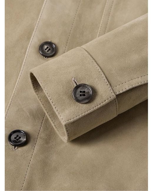 AMI Natural Suede Overshirt for men