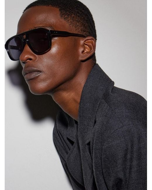Jacques Marie Mage Black Leonard Aviator-Style Acetate Sunglasses for men