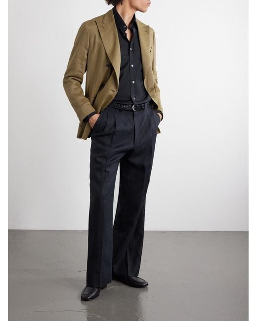 Thom Sweeney Blue Wool Shirt for men