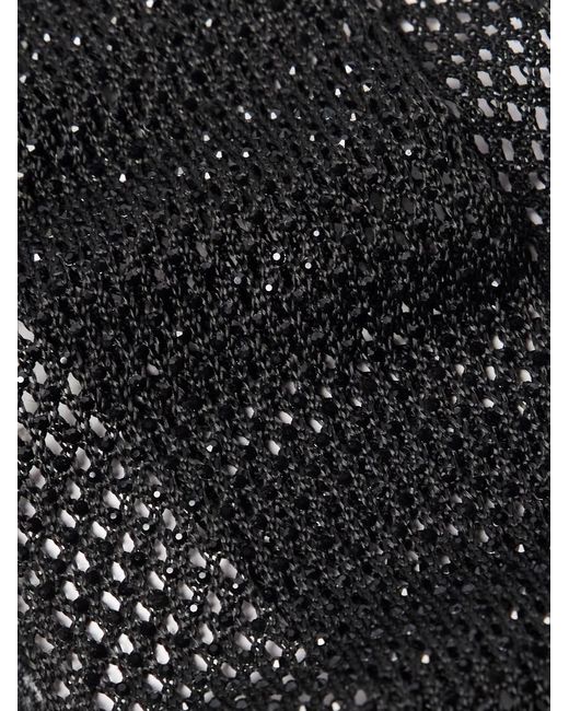 Tom Ford Blue Fringed Crystal-Embellished Crocheted Scarf for men
