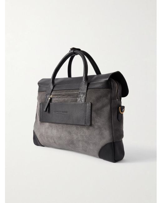 Bennett Winch Black Suede And Leather Briefcase for men