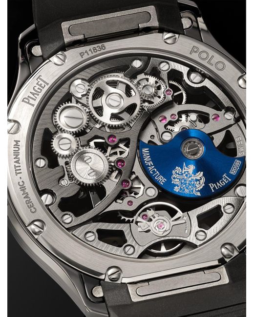 Piaget Black Polo Skeleton Automatic Ceramic And Titanium Watch for men