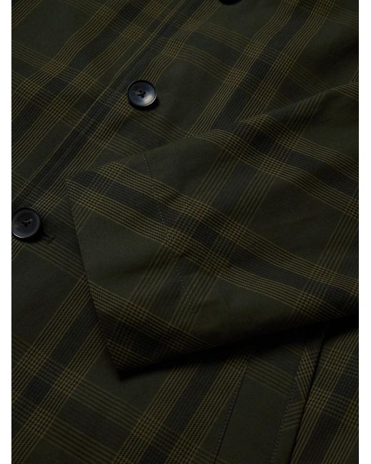 Mr P. Green Checked Cotton-Twill Coat for men