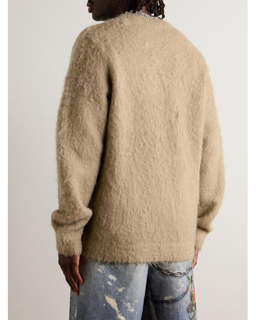 Acne Natural Komer Brushed Knitted Cardigan for men