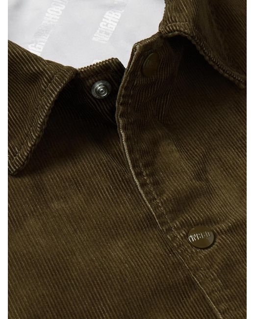 Neighborhood Green Logo-appliquéd Cotton-blend Corduroy Jacket for men