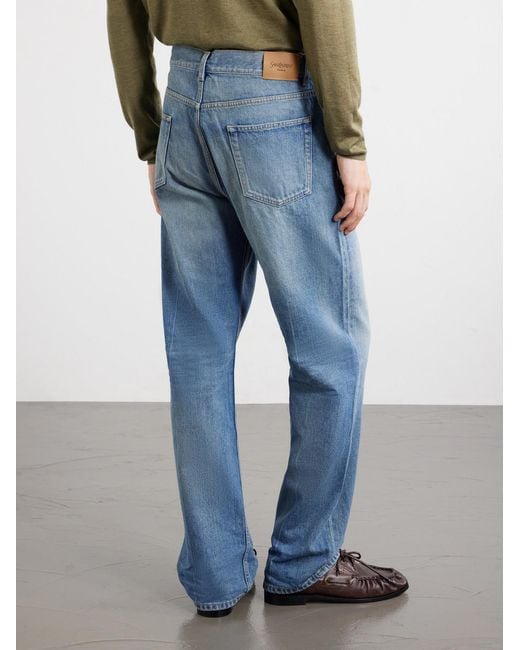 Saint Laurent Blue Straight-Leg Jeans for men