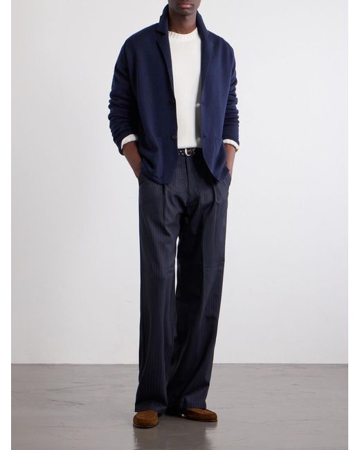 John Smedley Blue Narah 2 Merino Wool Blazer for men