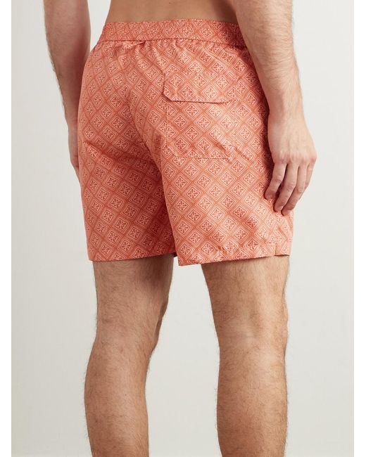 Altea Pink Straight-Leg Printed Swim Shorts for men