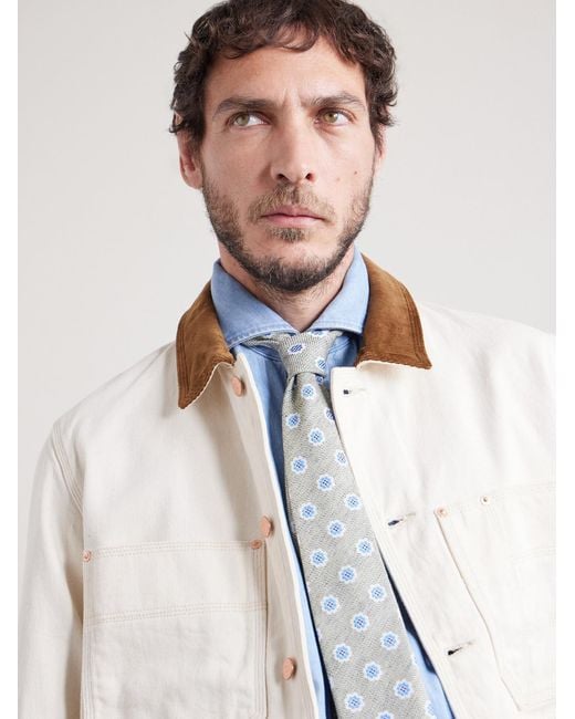 Favourbrook White Selworthy 8Cm Cotton And Silk-Blend Jacquard Tie for men