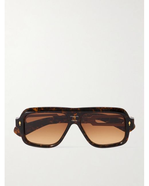 Jacques Marie Mage Brown Glenn Gould Fugue Aviator-Style Tortoiseshell Acetate And-Tone Sunglasses for men