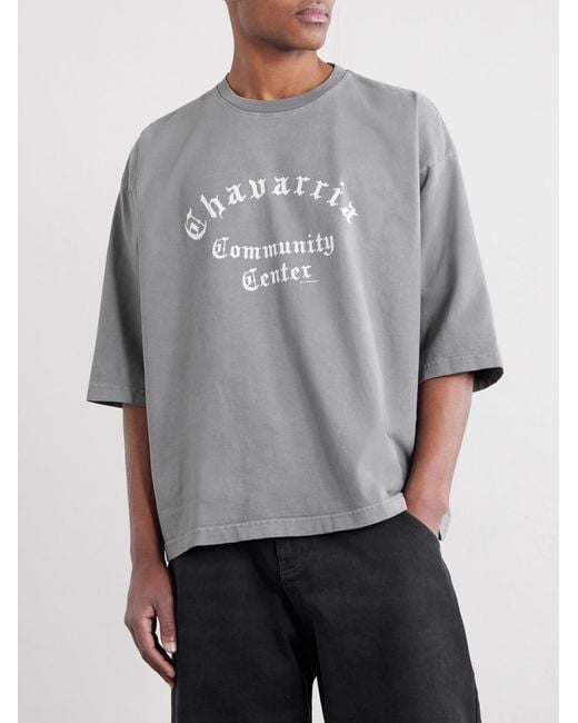 Willy Chavarria Gray Chavarria Logo-Print Cotton-Jersey T-Shirt for men