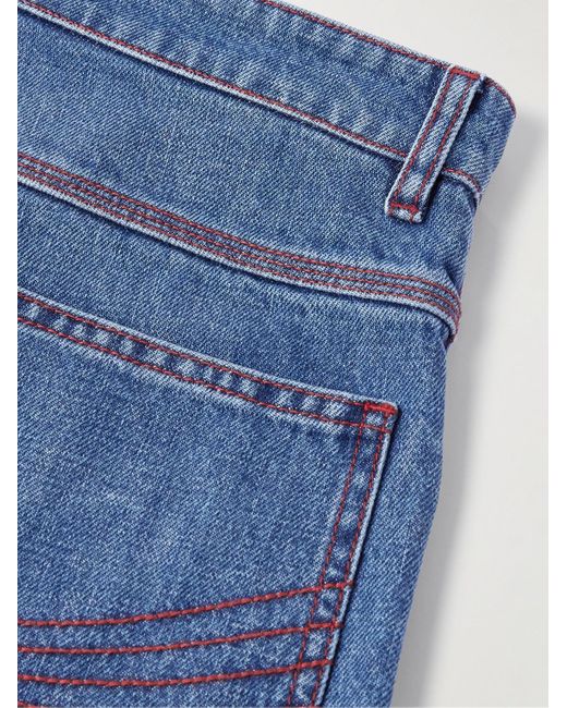 ERL Blue Indiana Skate Wide-Leg Denim Shorts for men