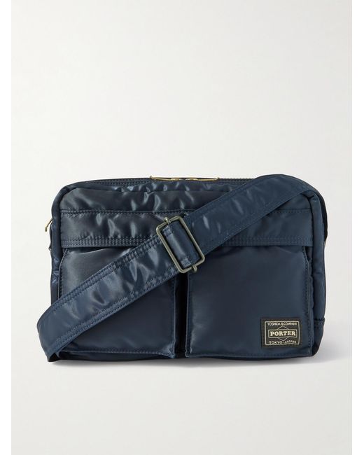 Porter-Yoshida and Co Blue Tanker Sling Nylon-Twill Messenger Bag for men