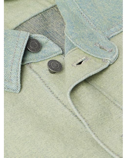 MANAAKI Blue Patchwork Denim Shirt for men