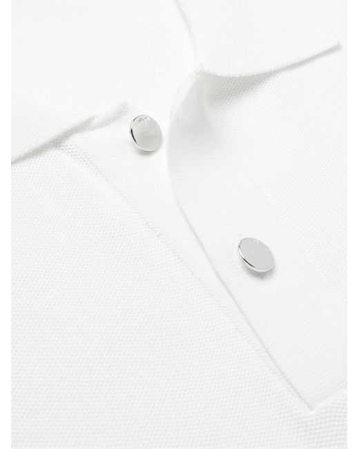 Jacquemus White Logo-jacquard Piqué Polo Shirt for men