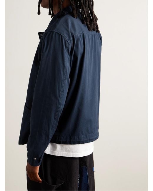 Folk Blue Signal Garment-dyed Cotton-twill Coach Jacket for men