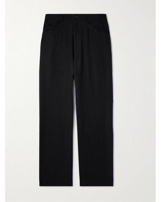 Balenciaga Black Straight-leg Lyocell-poplin Trousers for men