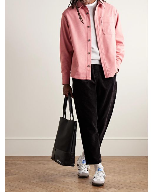 A.P.C. Pink Basile Wool-blend Overshirt for men
