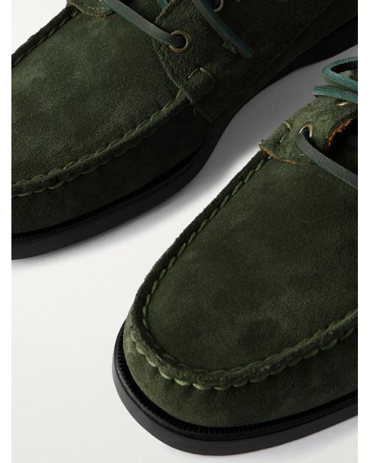 Sebago Docksides Portland Bootsschuhe aus Veloursleder mit Lederbesatz in Green für Herren