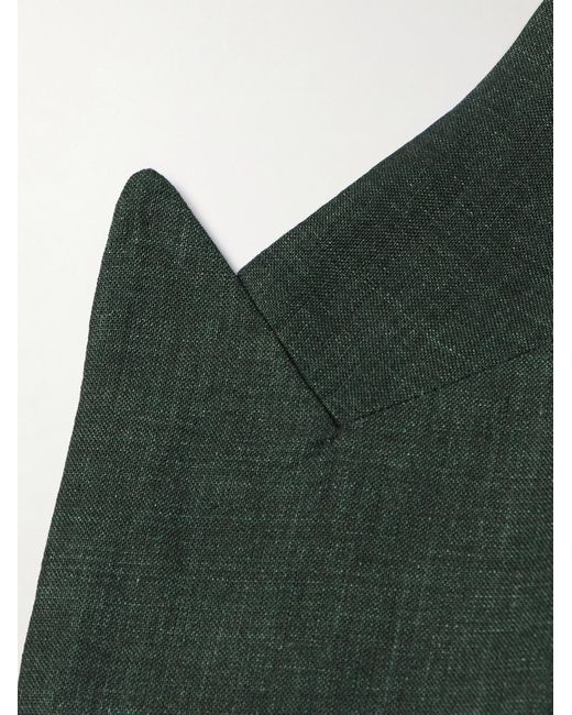 Richard James Green Double-breasted Linen Suit Jacket for men