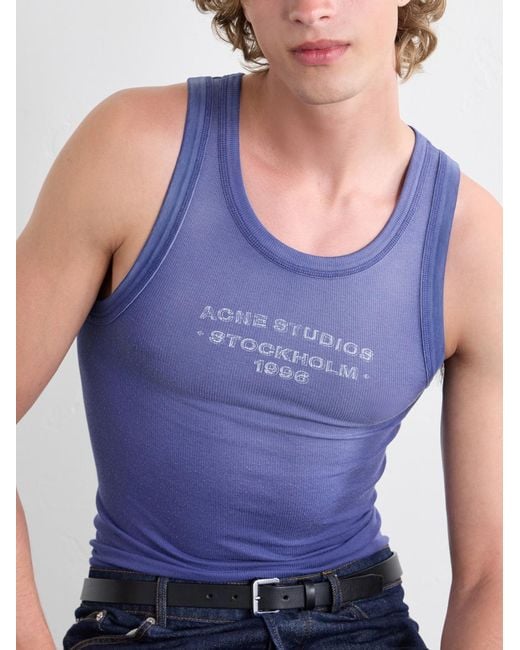 Acne Purple Eitch U Sunkissed Ribbed Jersey Tank Top for men