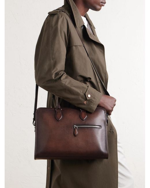 Berluti Brown Un Jour Leather Briefcase for men