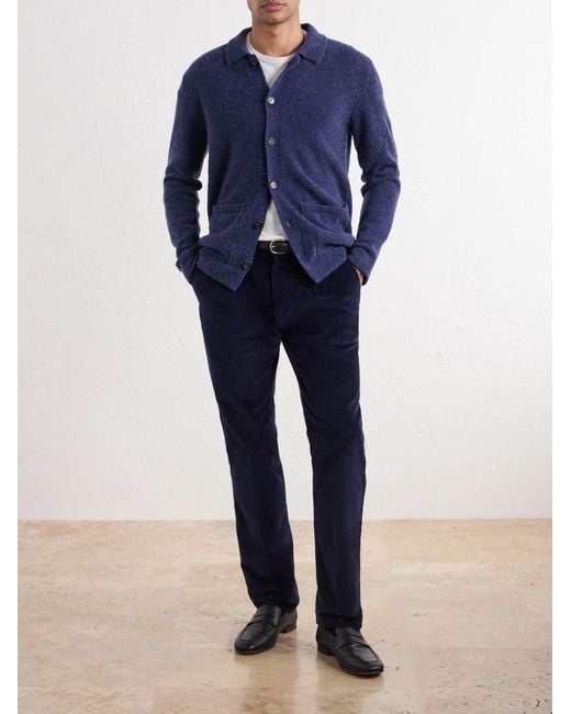 Slowear Blue Incotex Straight-leg Stretch Cotton-corduroy Trousers for men