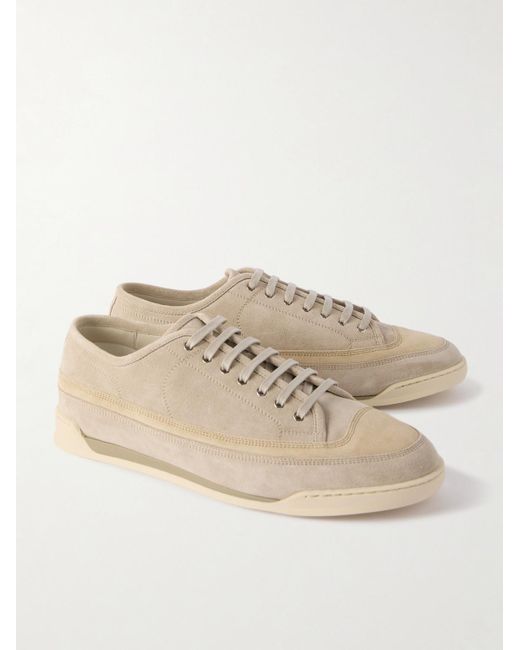John Lobb Natural Court Two-tone Suede Sneakers for men