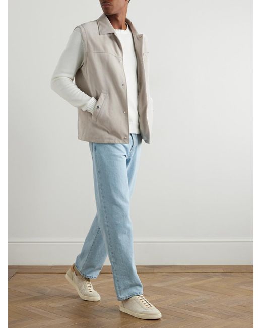 Brunello Cucinelli Natural Suede Gilet for men