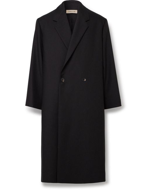 Fear Of God Black Double-breasted Wool Overcoat for men