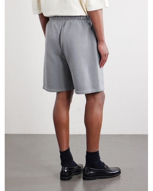 Willy Chavarria Gray Ccc Buffalo Straight-Leg Logo-Embroidered Cotton-Jersey Shorts for men